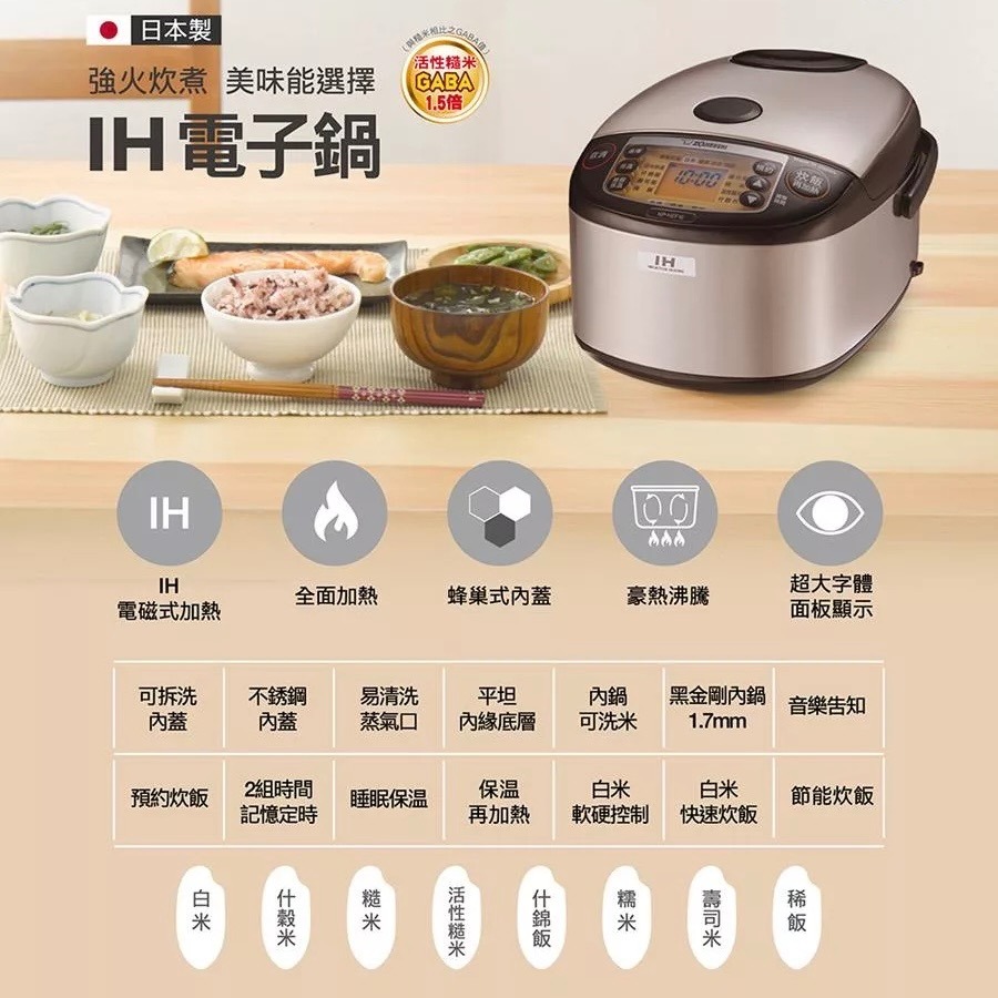 【ZOJIRUSHI象印】公司貨 日本製造 豪熱沸騰IH電子鍋6人份 NP-HEF10-細節圖2