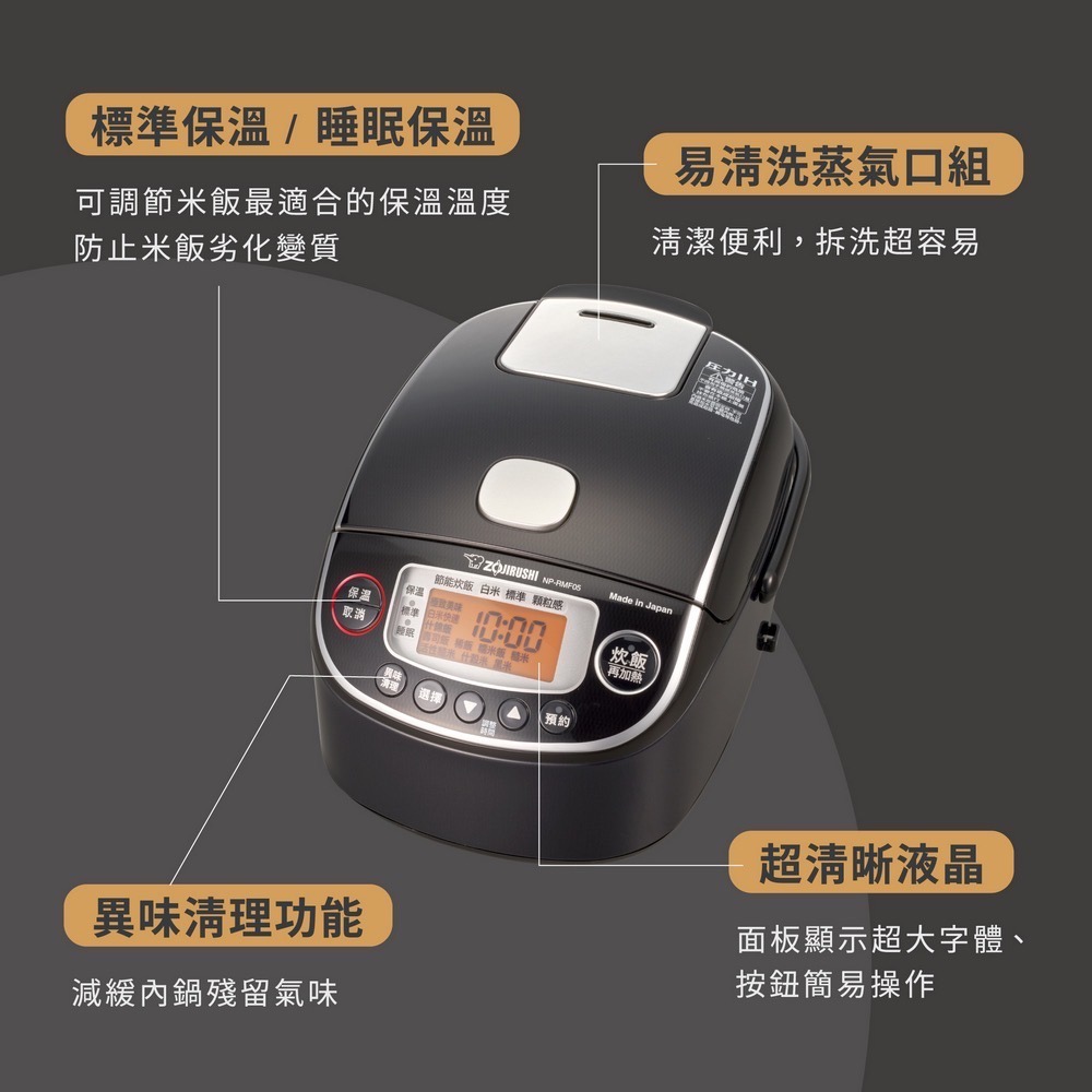 【ZOJIRUSHI象印】公司貨 3人份迷你壓力IH電子鍋 NP-RMF05-細節圖5