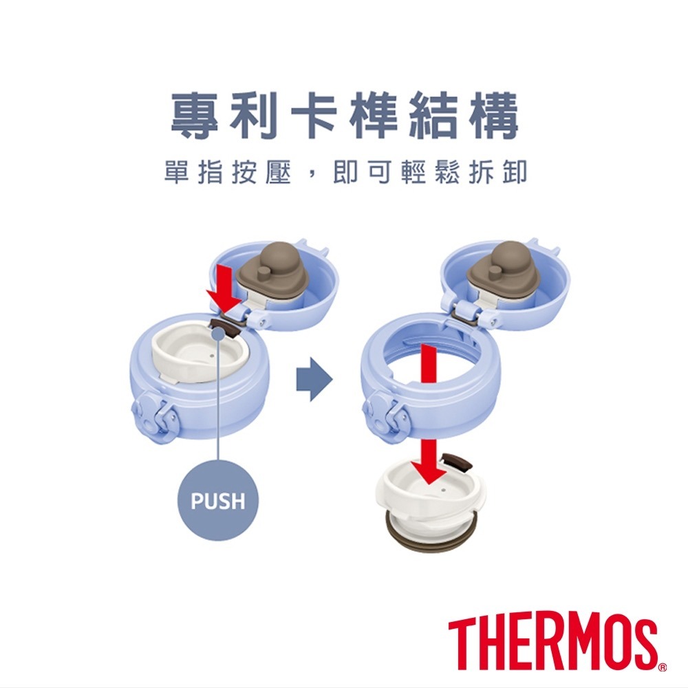 【THERMOS膳魔師】【贈杯底套】350ml 500ml輕量彈蓋不銹鋼保冷保溫瓶JNL-356 JNL-506-細節圖3