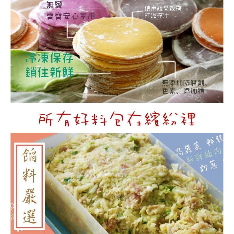 宏鉅高麗菜豬肉彩色水餃（合格台灣豬肉20入一盒)手工水餃 寶寶水餃-細節圖2