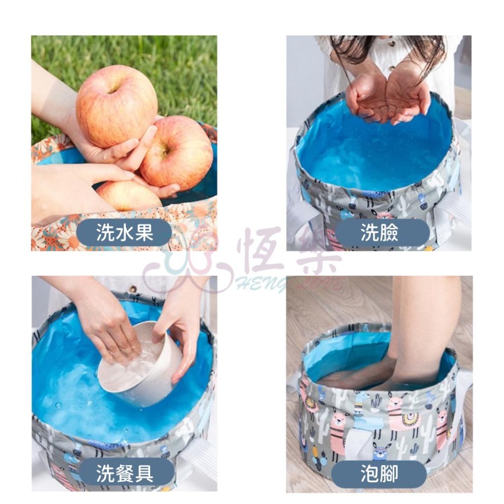旅行洗漱筒 便攜式折疊水桶【恆樂居家】 旅行包 圓筒包 洗漱包 泡腳桶『洗漱筒』-細節圖3