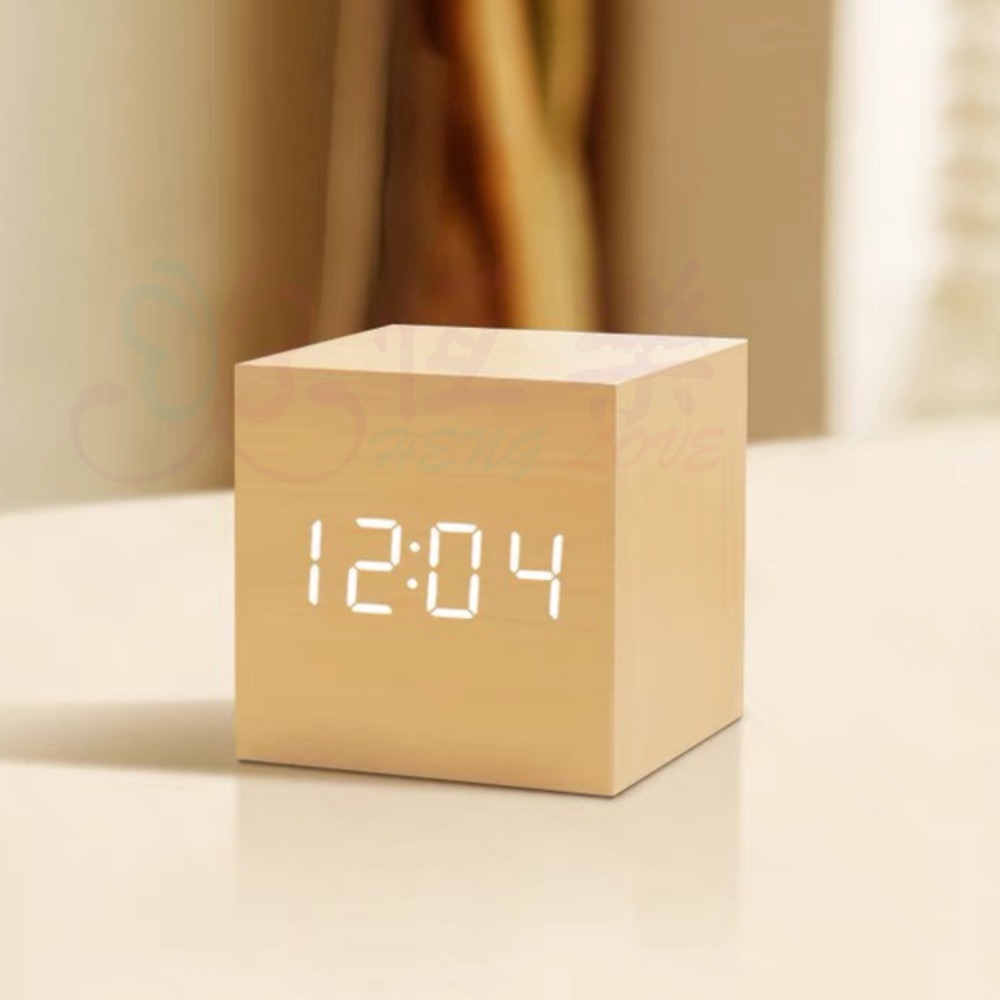 台灣現貨🇹🇼質感木紋LED電子鐘【恆樂居家】生日禮物 交換禮物 宿舍時鐘 木質時鐘 木紋時鐘 學生鬧鐘 電子鐘-規格圖9