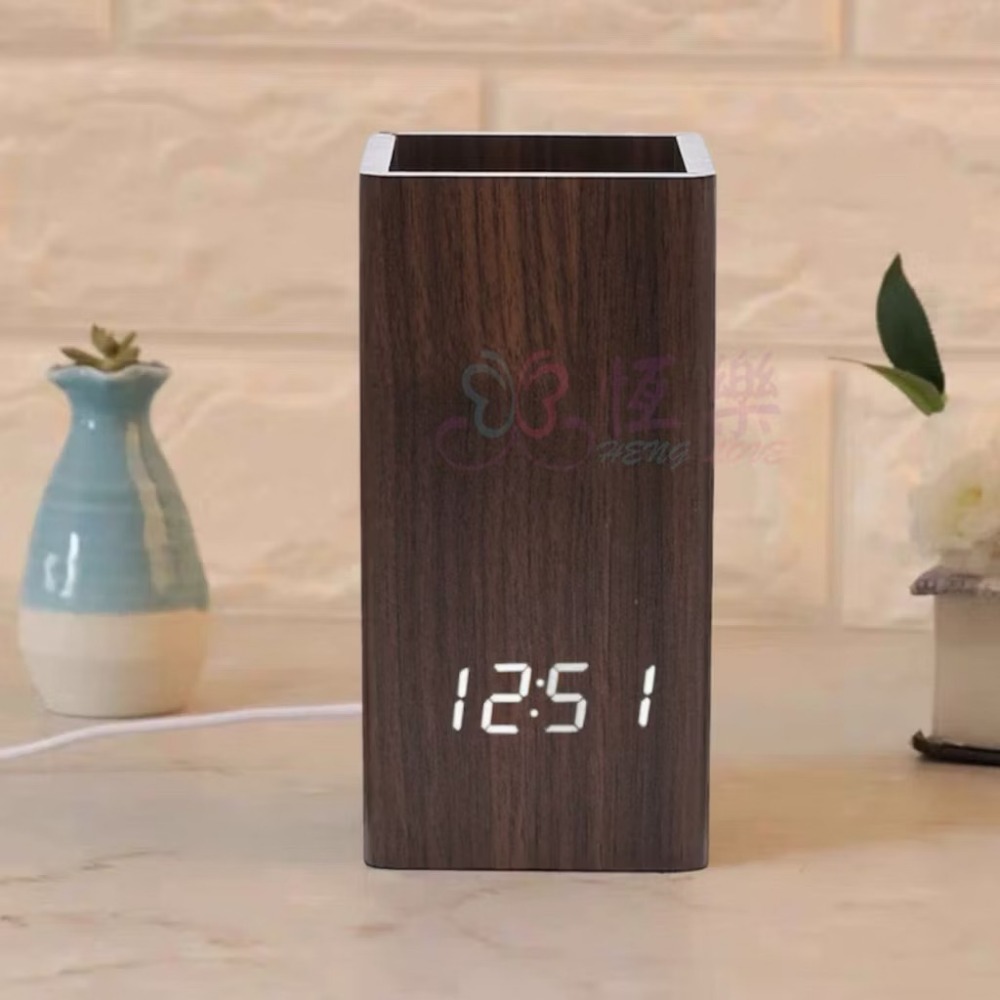 台灣現貨🇹🇼質感木紋LED電子鐘【恆樂居家】生日禮物 交換禮物 宿舍時鐘 木質時鐘 木紋時鐘 學生鬧鐘 電子鐘-規格圖9