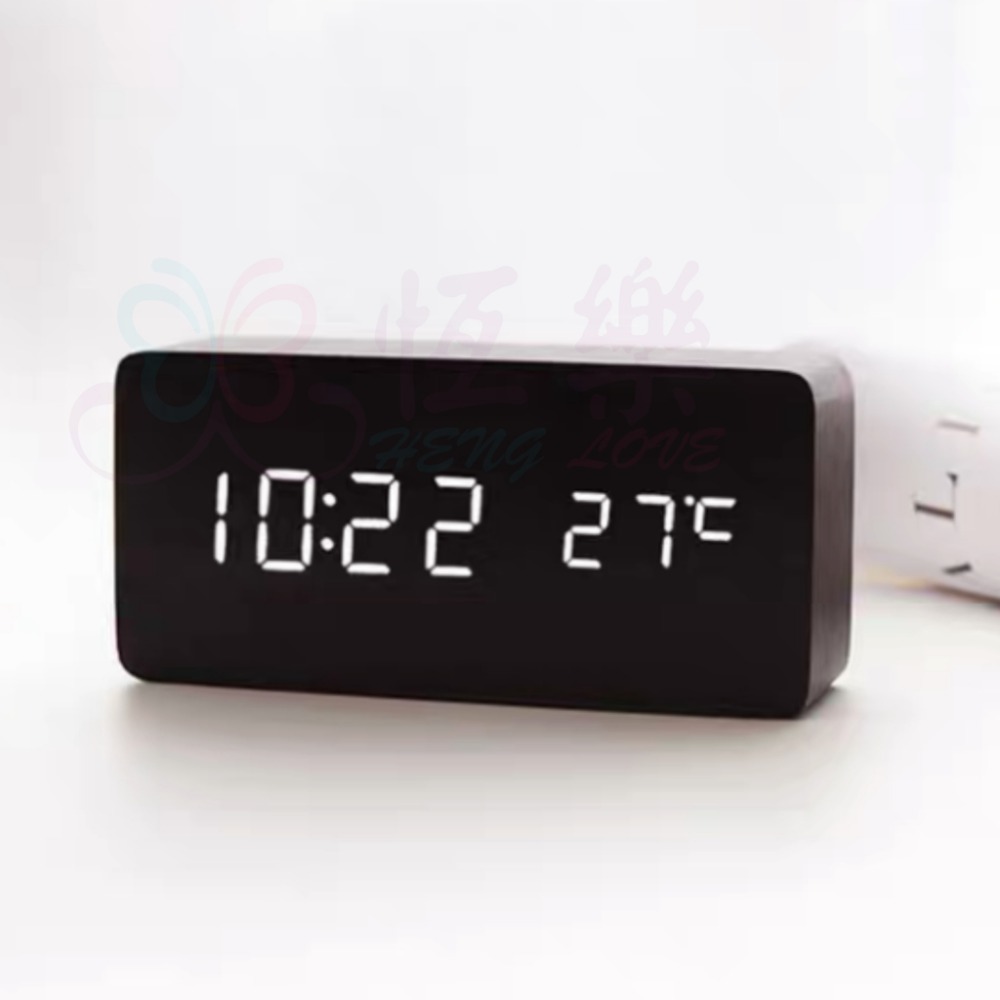 台灣現貨🇹🇼質感木紋LED電子鐘【恆樂居家】生日禮物 交換禮物 宿舍時鐘 木質時鐘 木紋時鐘 學生鬧鐘 電子鐘-規格圖9