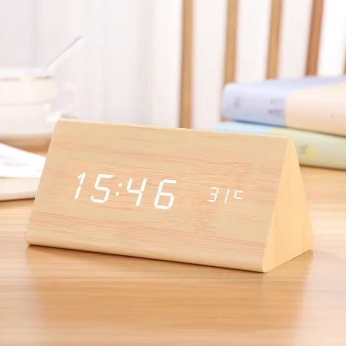台灣現貨🇹🇼質感木紋LED電子鐘【恆樂居家】生日禮物 交換禮物 宿舍時鐘 木質時鐘 木紋時鐘 學生鬧鐘 電子鐘-規格圖9
