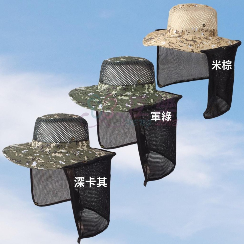 迷彩護頸遮陽帽 透氣網眼 防曬帽 遮陽帽 迷彩帽【恆樂居家】 帽子 遮陽帽 登山帽 旅遊 釣魚帽-細節圖4