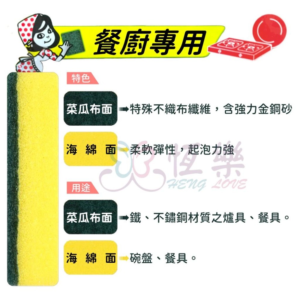 3M海綿菜瓜布-2入【恆樂居家】 菜瓜布 洗碗 清潔 3M材質菜瓜布-細節圖2