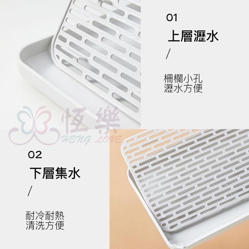 台灣現貨 多功能瀝水盤 【恆樂居家】雙層瀝水盤 即淨瀝水盤 長型 大 小 長條 加高 瀝水 瀝水架-細節圖3