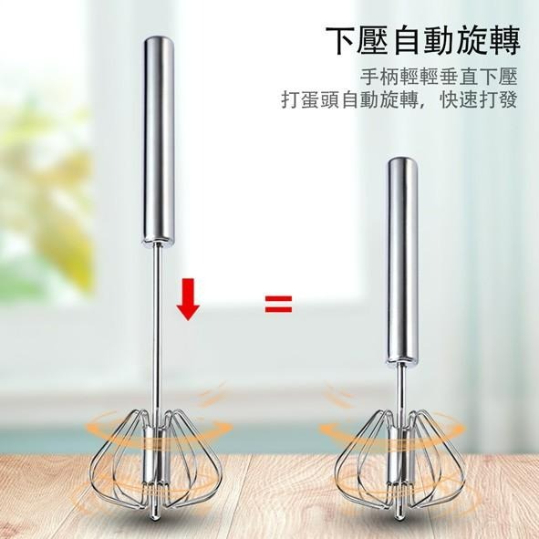 旋風手壓半自動打蛋器【恆樂居家】旋風打蛋器 超省力不鏽鋼自動打蛋器 手壓旋轉打蛋器 家用廚房手動雞蛋攪拌器-細節圖3