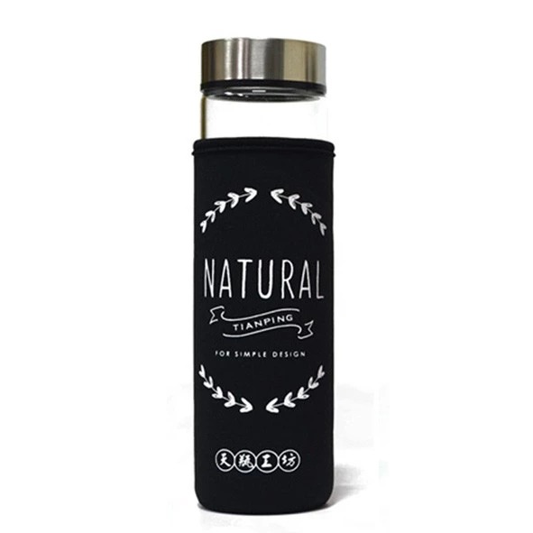 天瓶工坊 550ml簡約生活玻璃水瓶 附杯套 【恆樂居家】 玻璃水壺 隨手杯 玻璃瓶 玻璃杯 寬口玻璃瓶 玻璃隨身杯-規格圖8