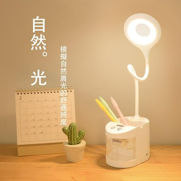 環狀燈LED多功能筆筒眼檯燈 手機架 USB供電 18650電池【恆樂居家】筆筒 閱讀燈 USB檯燈 小夜燈 護眼檯燈-細節圖7