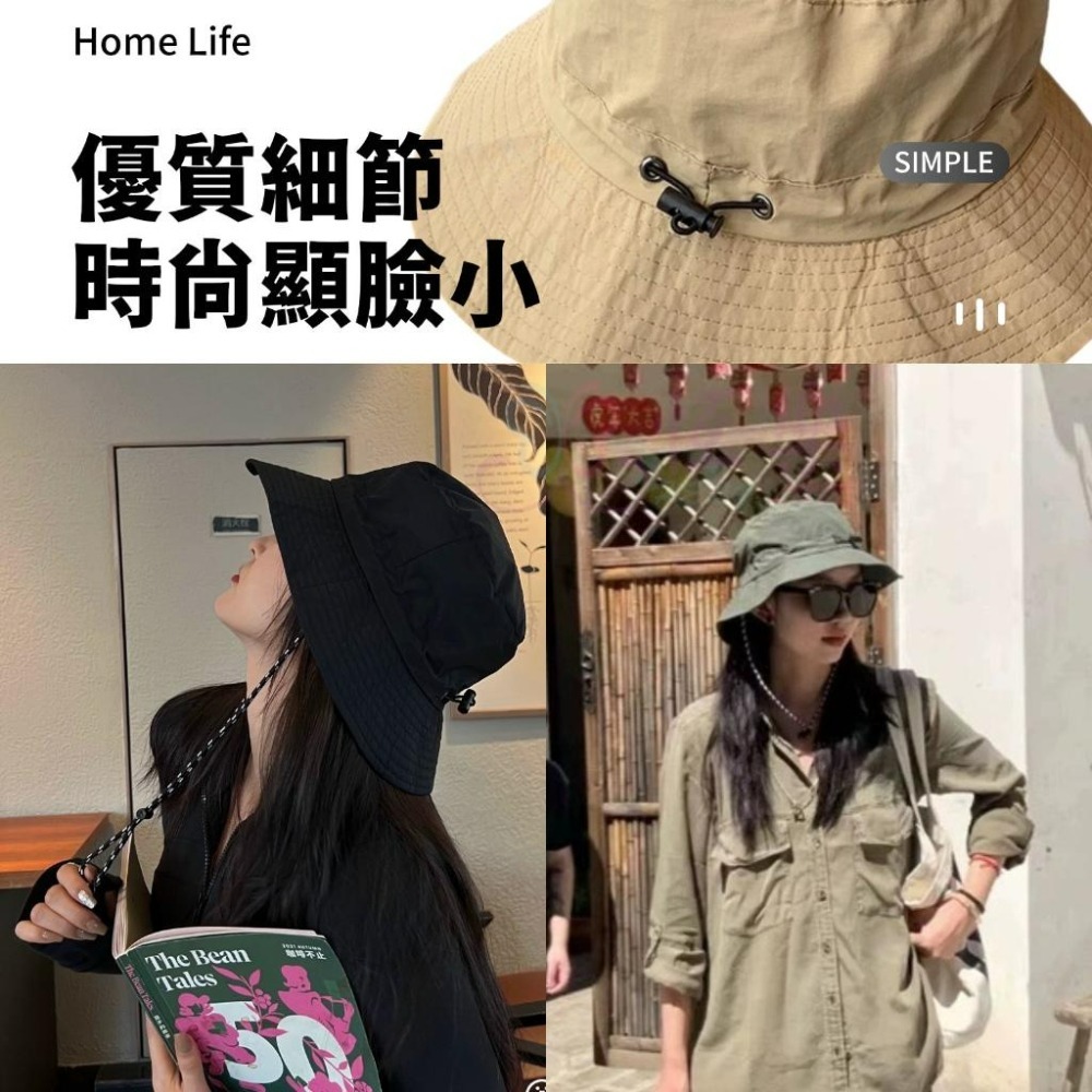 日系防潑水摺疊便攜漁夫帽【恆樂居家】可收納 折疊漁夫帽 漁夫帽 防水漁夫帽 素面漁夫帽 防曬帽 遮陽帽 登山帽 露營帽-細節圖3
