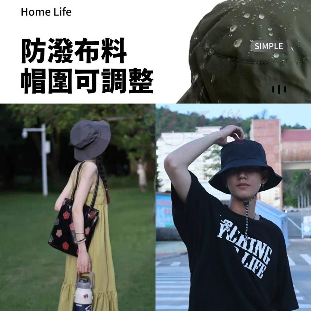 日系防潑水摺疊便攜漁夫帽【恆樂居家】可收納 折疊漁夫帽 漁夫帽 防水漁夫帽 素面漁夫帽 防曬帽 遮陽帽 登山帽 露營帽-細節圖4
