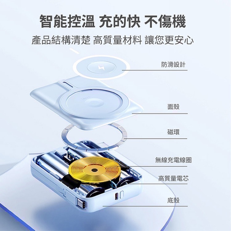 贈收納袋！KooPin 10000mAh可拆自帶雙線磁吸三用快充  Apple Watch 可以帶上飛機-細節圖10