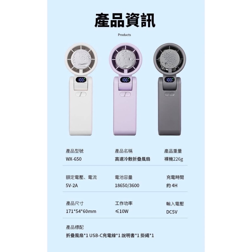 CYKE650 頸掛風扇 半導體製冷風扇 折疊/手持 戶外便攜電風扇 懶人風扇 掛脖風扇 桌面風扇 冰敷風扇-細節圖11