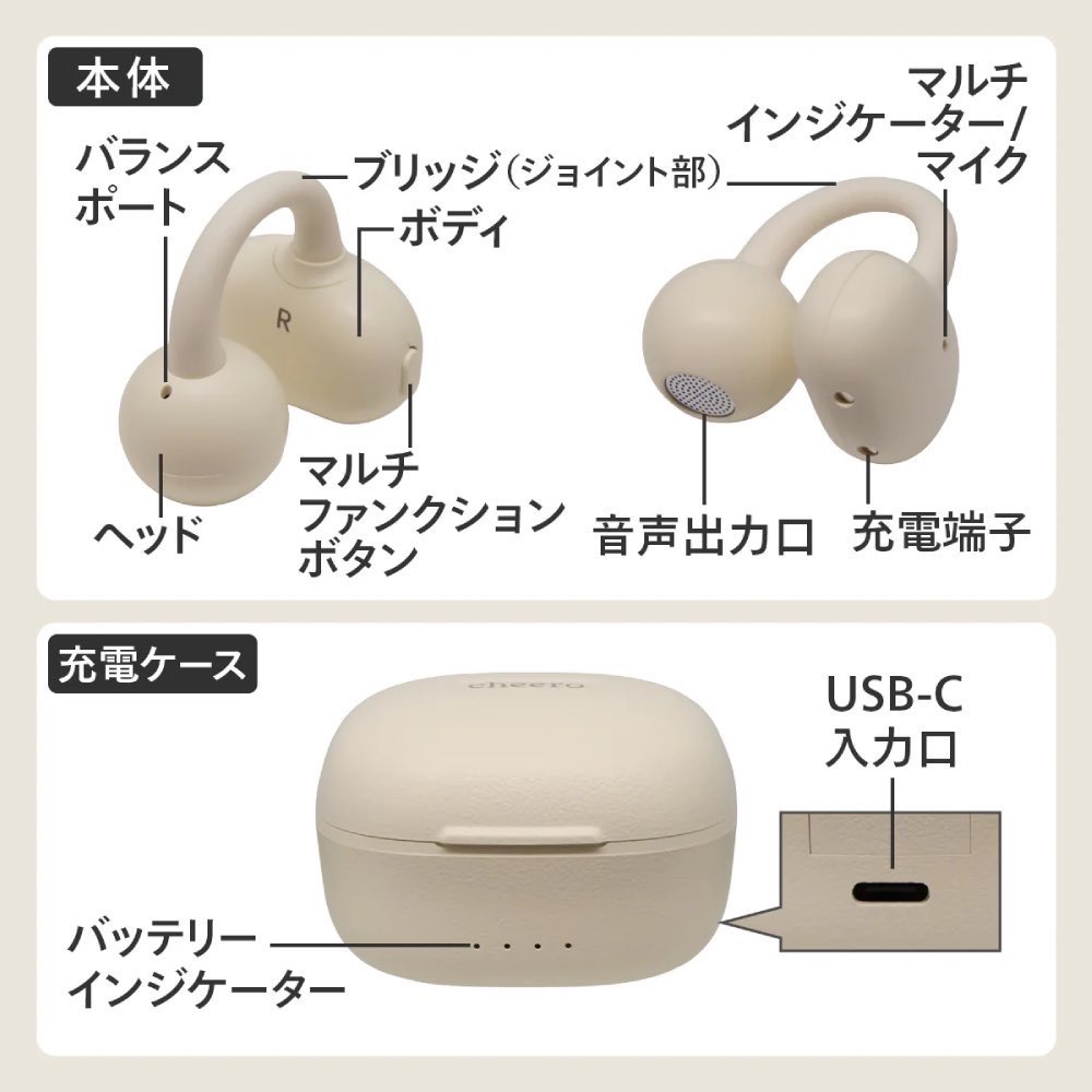 隨貨附贈收納袋 2026cheero Wireless Open Earphones Smart Pro 耳夾式耳機-細節圖9