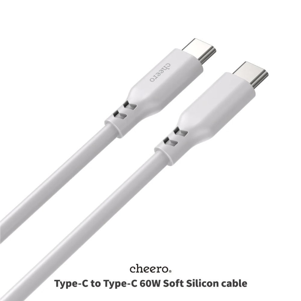 日本熱銷 cheero USB-C to USB-C 60W 超軟矽膠線 快充 不打結 高耐用性 CHE-278-細節圖3