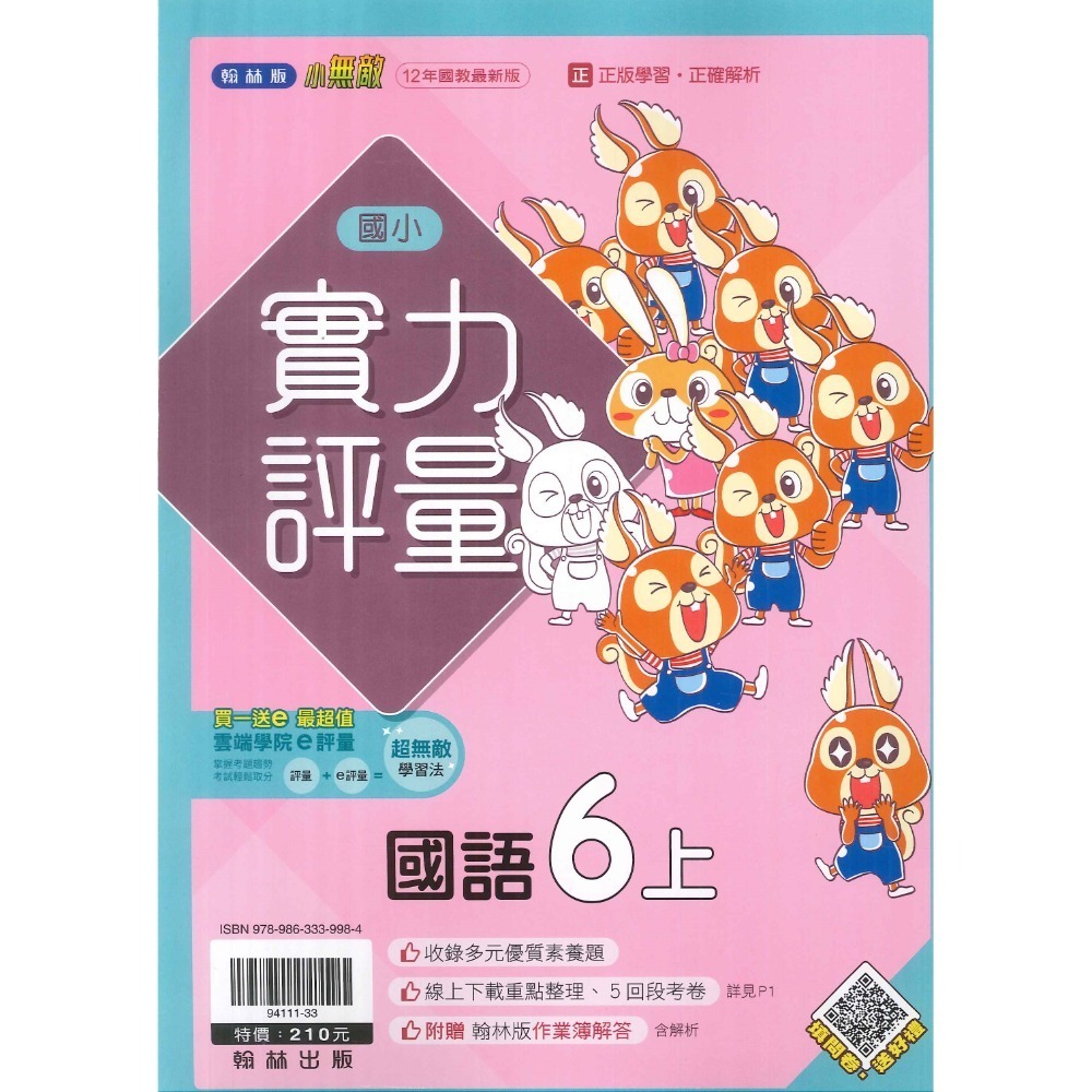 新課綱《113》國小『評量』6上 翰林 康軒 南一  國語 數學  自然 社會 6年級 附作業簿解答、練習簿解答-規格圖1