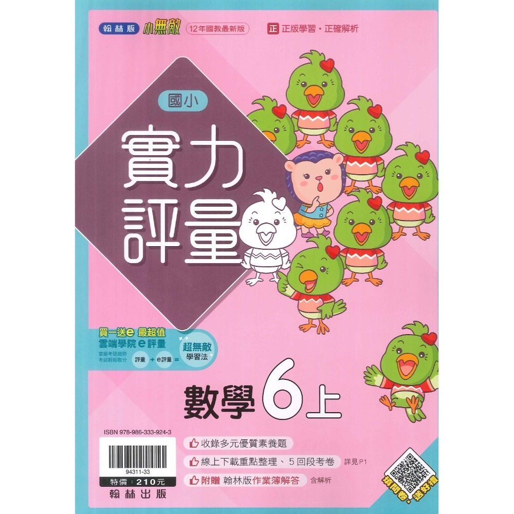 新課綱《113》國小『評量』6上 翰林 康軒 南一  國語 數學  自然 社會 6年級 附作業簿解答、練習簿解答-規格圖1