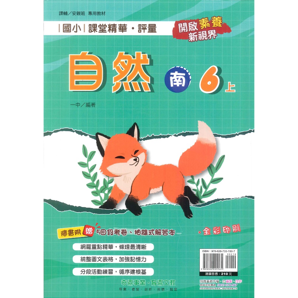 113上 奇鼎國小『課堂精華』6上 6年級 配合翰林 康軒 南一  國語 數學 生活 附解答(小六)-規格圖1