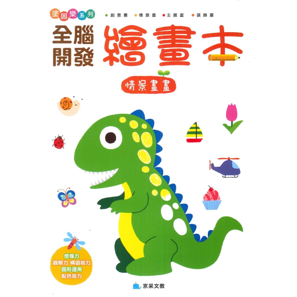 【學前啟蒙】京采文教 全腦開發繪畫本 裝飾畫 情景畫 主題書 創意畫_ 幼兒 升小一-規格圖1