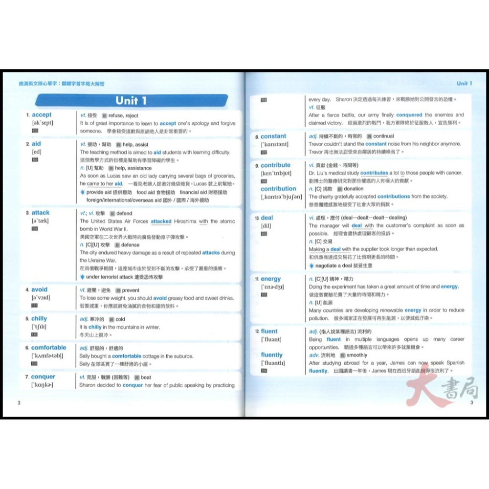 東大高職『統測英文核心單字：關鍵字首字尾大解密 』高頻字彙 重點歸納 附習題本 下載音檔 _108課綱-細節圖3
