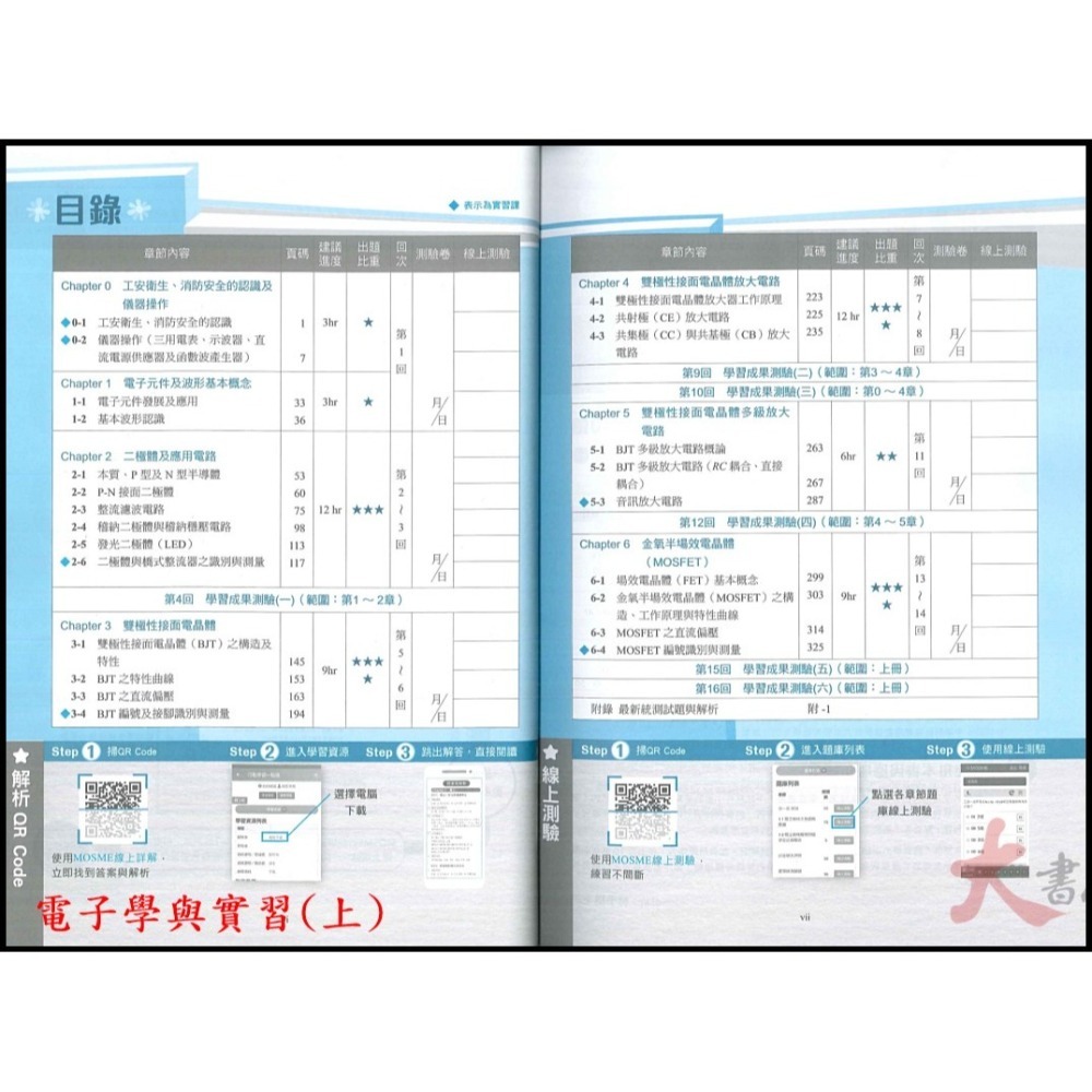 【113學年】台科大高職 新一代『電子學與實習』上、下 電機與電子群 升學寶典 第4版_2025 含113年統測試題與解-細節圖2