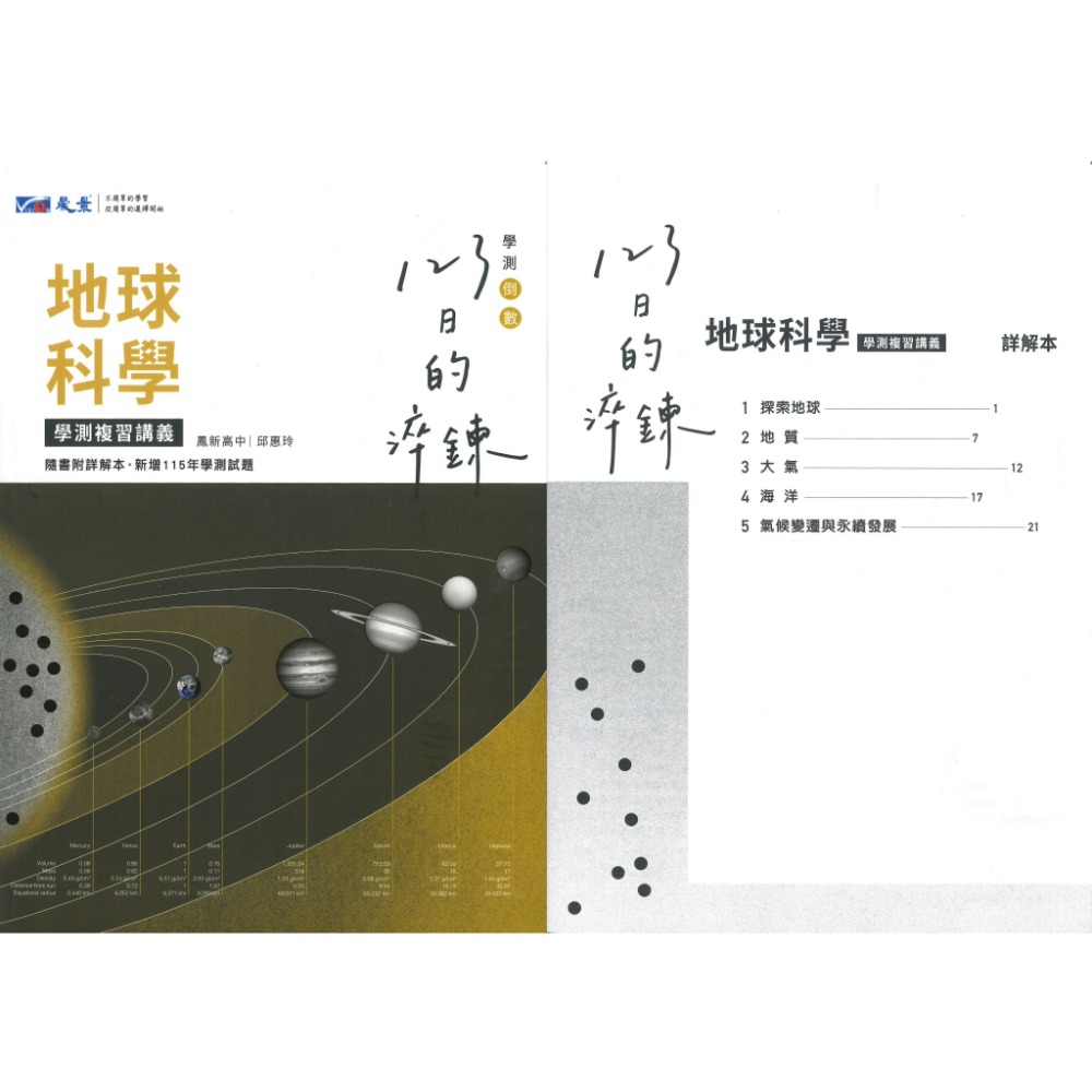 【116學測】晟景高中『淬鍊123』學測複習講義_數學1-2、數學3A-4A、物理、化學、生物、地科、歷史、地理、公民-規格圖1