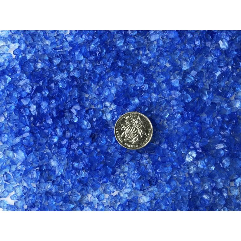 【小魚生活館台灣現貨】水族造景 玻璃彩沙 藍色玻璃沙 魚缸底 裝飾底砂 1g 1公克-細節圖4