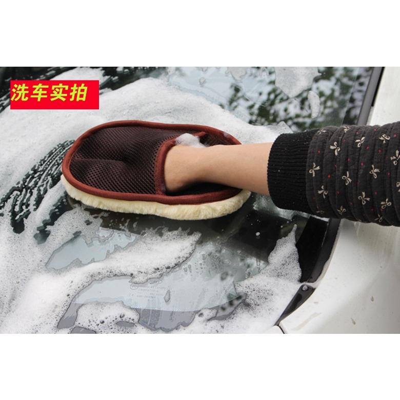 【小魚生活館台灣現貨】單面仿羊毛洗車手套 不傷手 不傷烤漆 汽車 機車 打蠟拋光 美容保養工具-細節圖4