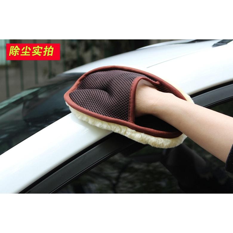 【小魚生活館台灣現貨】單面仿羊毛洗車手套 不傷手 不傷烤漆 汽車 機車 打蠟拋光 美容保養工具-細節圖6