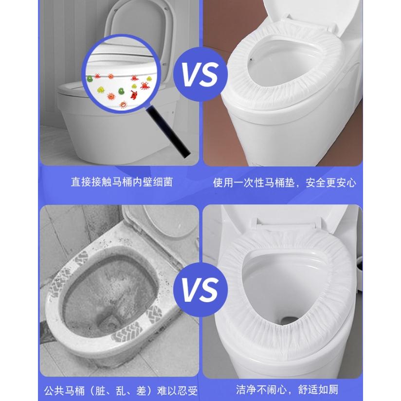 【小魚生活館台灣現貨】一次性馬桶坐墊套 旅行家用 醫院便座 乾淨衛生 不織布 防水 便攜-細節圖2