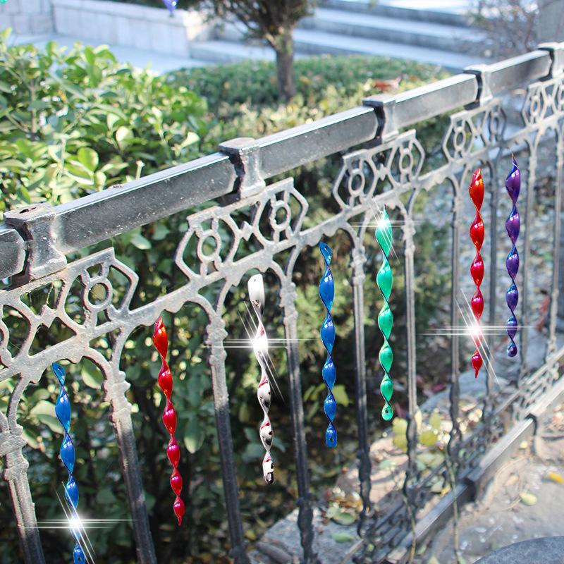 【小魚生活館台灣現貨】螺旋驅鳥棒 30cm 閃光防鳥工具 反光棒 趕鳥棒 旋轉驅鳥棒 園藝用品-細節圖4