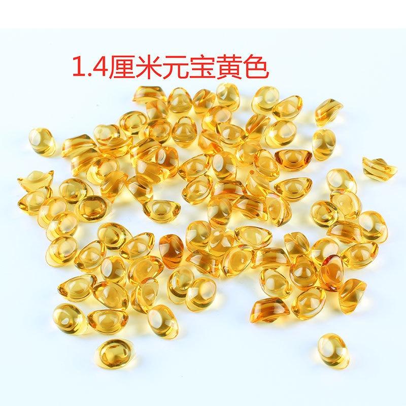 100顆折50元【小魚生活館台灣現貨】七彩水晶琉璃小元寶 14mm 招財 擺飾 裝飾 開發票 自選色-細節圖5