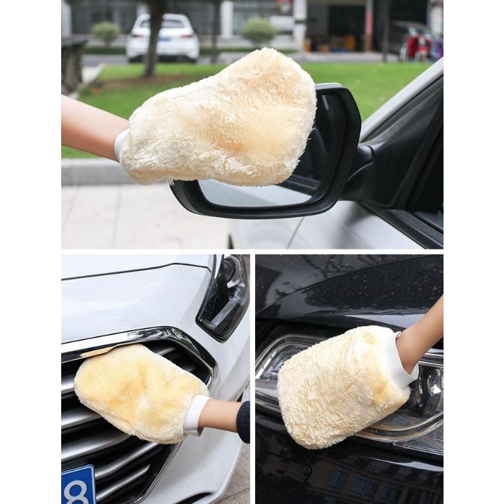 【小魚生活館台灣現貨】雙面仿羊毛洗車手套 汽車美容 不傷烤漆 方便使用 單一尺寸-細節圖8