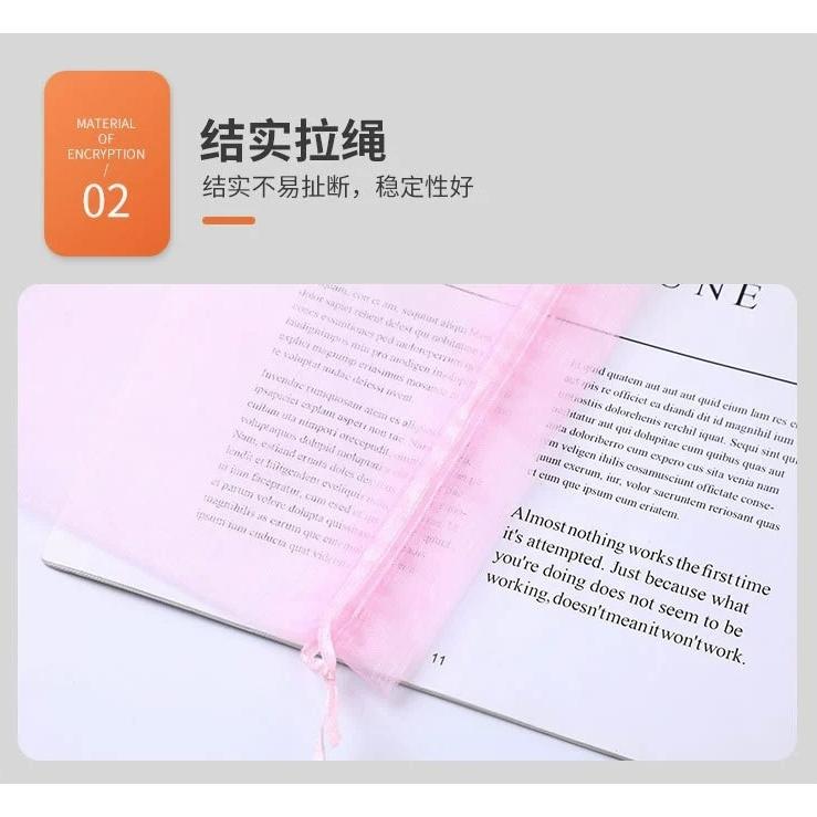 【小魚生活館台灣現貨】水果束口紗網袋 多種尺寸 100入 飾品包裝袋 紗網提袋 網紗 禮品 喜糖-細節圖4