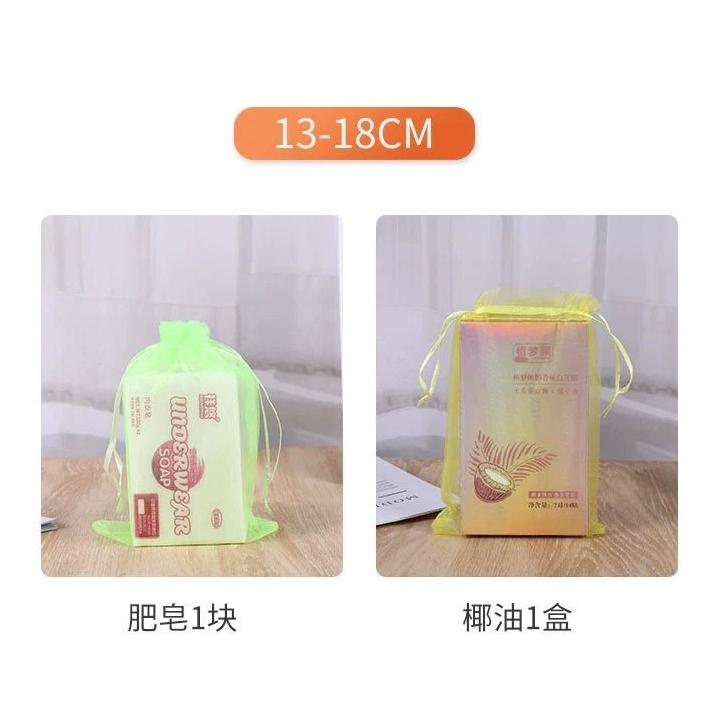 【小魚生活館台灣現貨】水果束口紗網袋 多種尺寸 100入 飾品包裝袋 紗網提袋 網紗 禮品 喜糖-細節圖6
