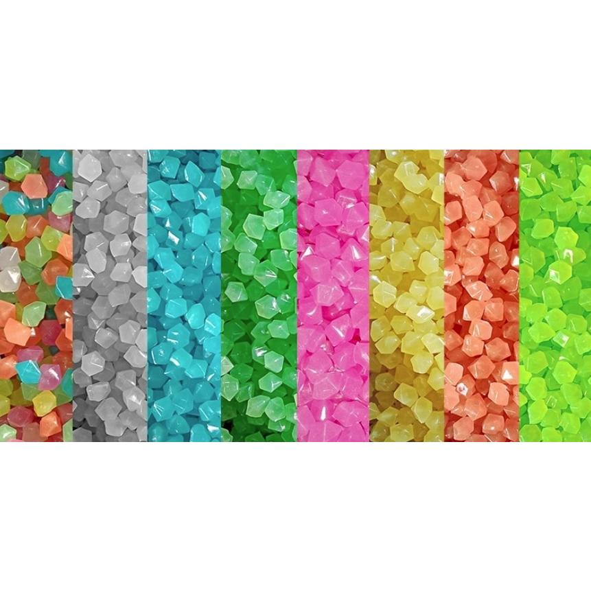 300顆入菱形夜光發光石【小魚生活館台灣現貨】夜光石 水族造景 家居盆栽 魚缸擺飾 園藝裝飾-細節圖2