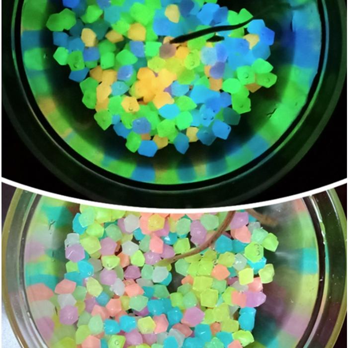 300顆入菱形夜光發光石【小魚生活館台灣現貨】夜光石 水族造景 家居盆栽 魚缸擺飾 園藝裝飾-細節圖5