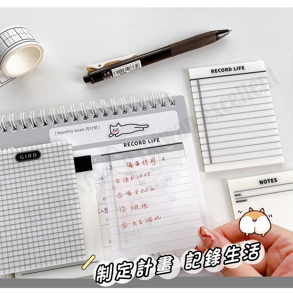 【小魚生活館台灣現貨】PET透明便利貼 文青 ins 便簽 一本50張-細節圖4