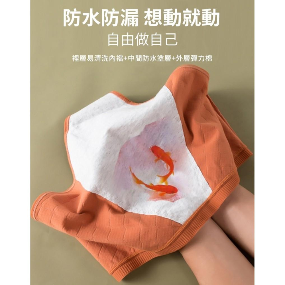 【小魚生活館台灣現貨】純棉透氣三層防漏生理褲-細節圖8