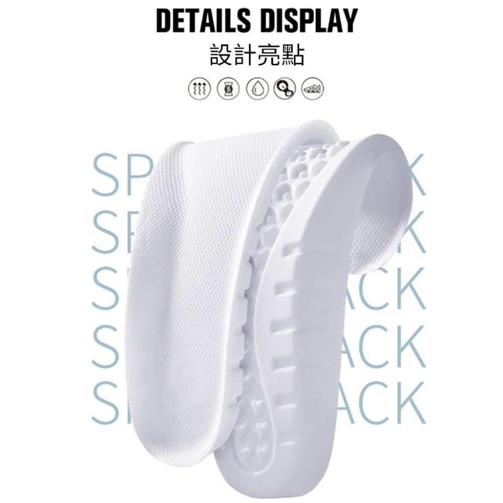 【小魚生活館台灣現貨】透氣高彈力減壓乳膠鞋墊-細節圖3