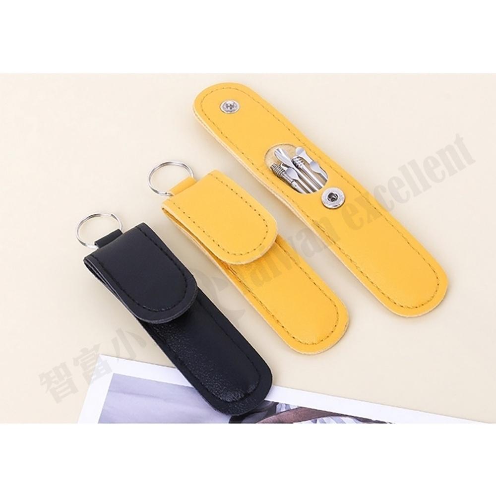 【小魚生活館台灣現貨】不鏽鋼挖耳朵套組附收納套 六件組 耳扒-細節圖6