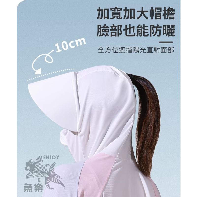 【小魚生活館台灣現貨】夏季防紫外線拚色輕薄防曬外套-細節圖3