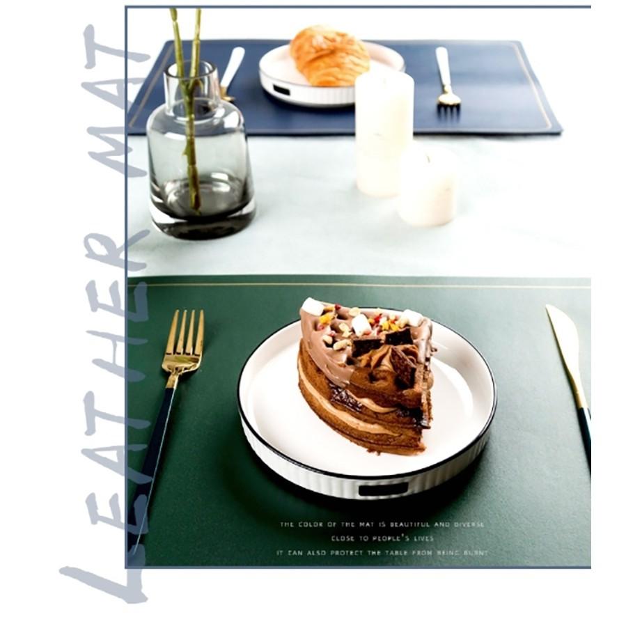 【小魚生活館台灣現貨】北歐金邊皮革餐墊-細節圖6