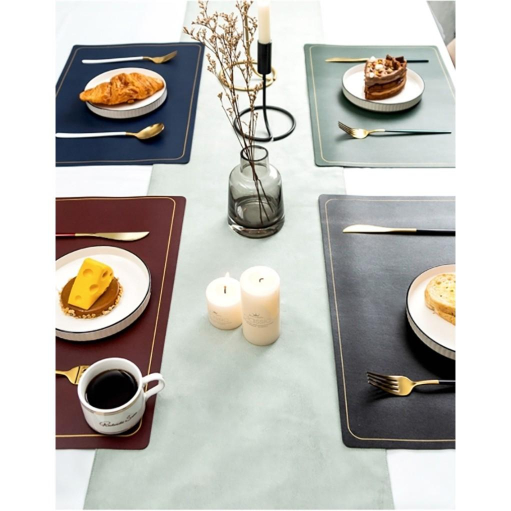 【小魚生活館台灣現貨】北歐金邊皮革餐墊-細節圖9