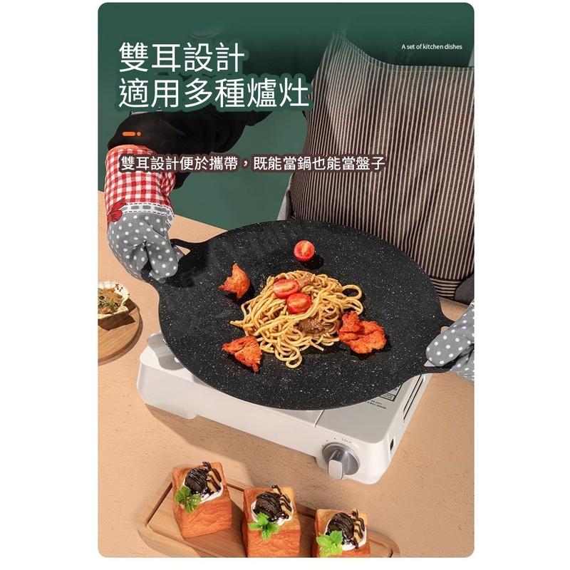 【小魚生活館台灣現貨】韓國麥飯石鑄鐵烤盤-細節圖4