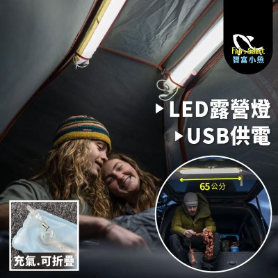 【小魚生活館台灣現貨】可摺疊充氣USB供電LED燈