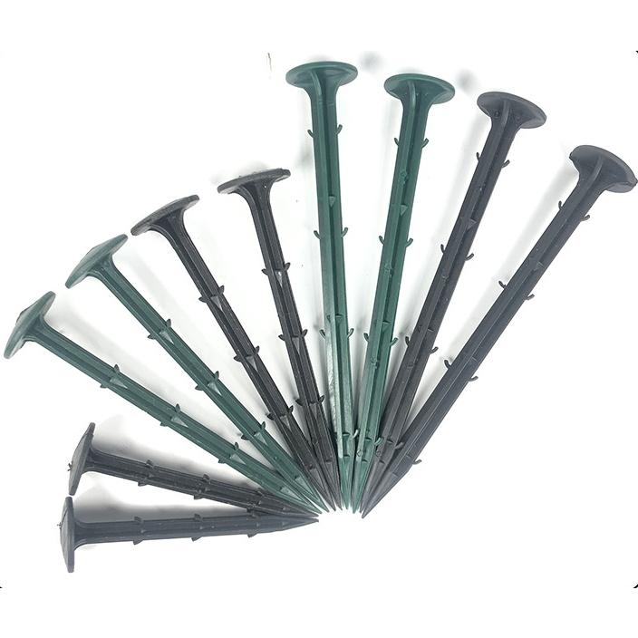 【小魚生活館台灣出貨】塑膠地釘 黑色綠色可挑 防草布釘 園藝用品 固定釘果園 地布釘 加粗 農田塑膠釘-細節圖3