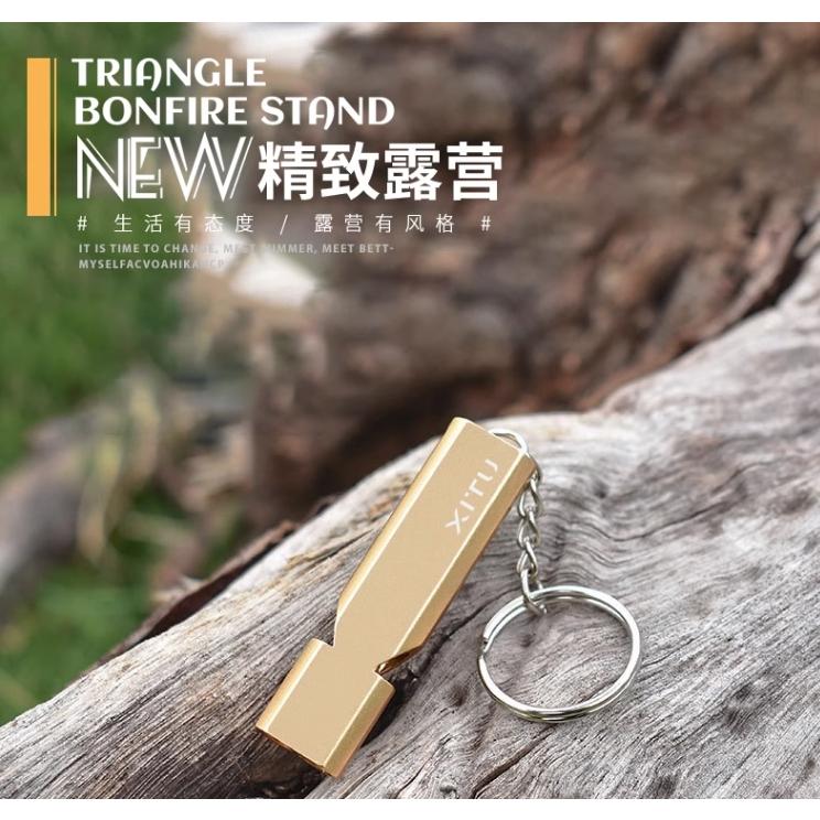 【小魚生活館台灣出貨】鋁合金雙頻求生哨 露營登山 救災地震求救防災商品 雙管金屬戶外哨子生存探險裝備 高音量-細節圖6